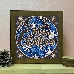3D Christmas 23A, Shadow Box Svg, For Cricut, For Silhouette, Layered Template, Paper Cut Files