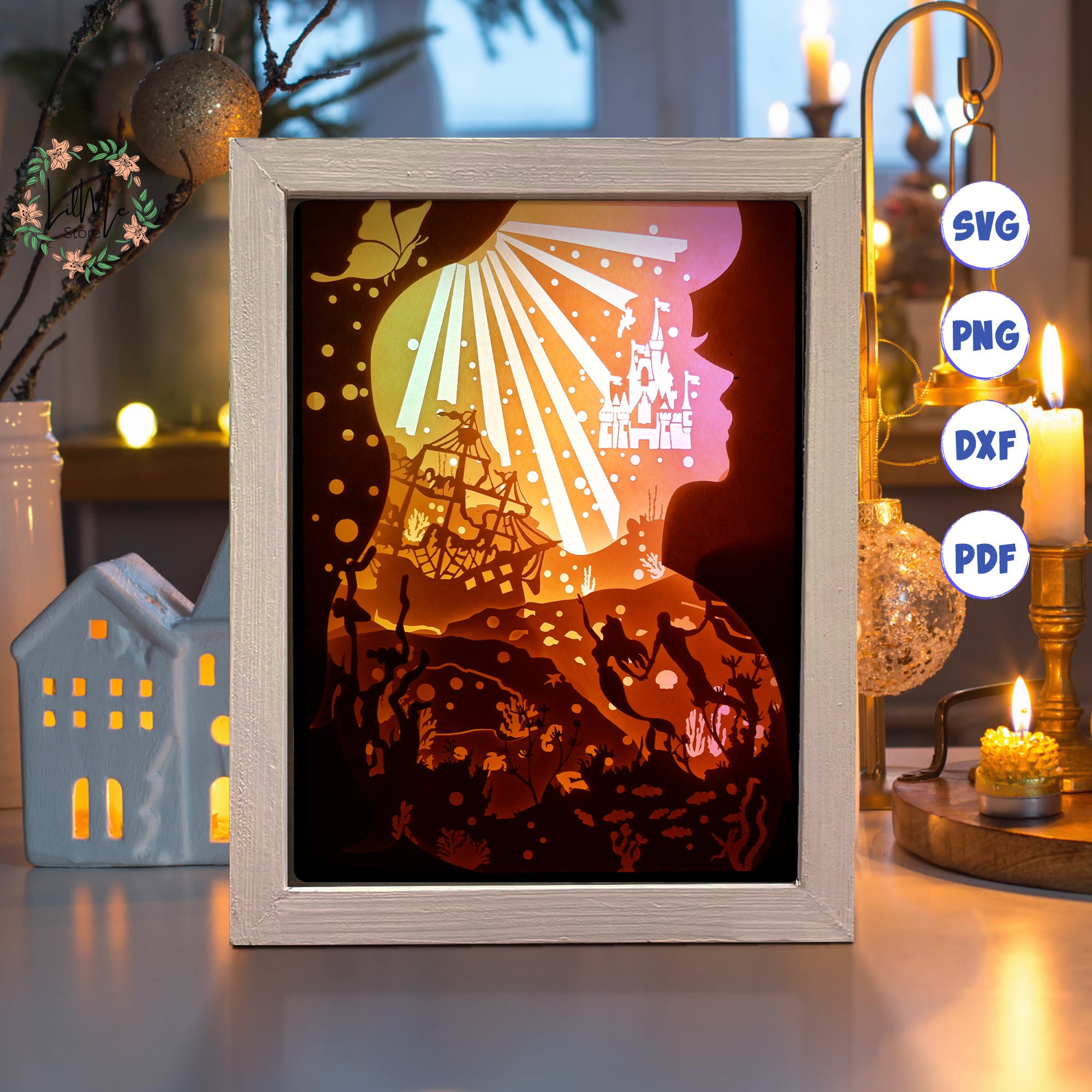 3D Ocean Shadow Box SVG: Layered Paper Cut Template - Etsy