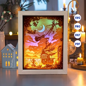 3D The Boy Can Fly 1, Schattenbox-Svg, Für Cricut, Für Silhouette, Schichtvorlage, Papierschnittdateien