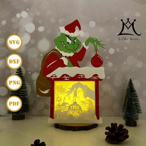 Christmas Box 3 Paper Cut, Christmas Box svg, Christmas Shadow Box, Christmas Silhouette Lantern, Christmas 3d Box, Light Box Svg