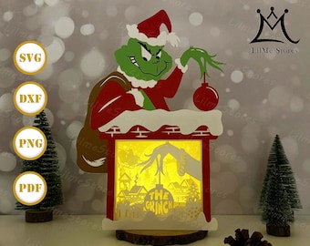 Christmas Box 3 Paper Cut, Christmas Box svg, Christmas Shadow Box, Christmas Silhouette Lantern, Christmas 3d Box, Light Box Svg