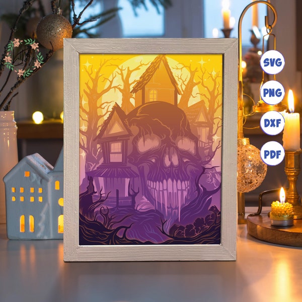 Halloween House Paper Cut Light Box Template, 3D Shadow Box SVG Files, Shadow Box Paper Cut, Light Box SVG, 3D Papercut Light Box SVG File Halloween House Paper Cut Light Box Template, 3D Shadow Box SVG Files, Shadow Box Paper Cut, Light Box SVG, 3D Papercut Light Box SVG File