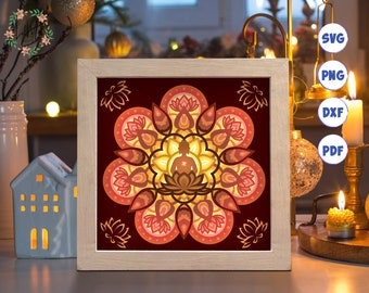 3D Buddha Shadow Box SVG: gelaagd papier gesneden sjabloon (digitale download)