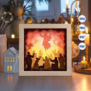 3D Jesus 8, Shadow Box Svg, For Cricut, For Silhouette, Layered Template, Paper Cut Files File