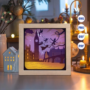 3D The Boy Can Fly 2, Shadow Box SVG, Per Cricut, Per Silhouette, Modello a strati, File di ritaglio cartaceo