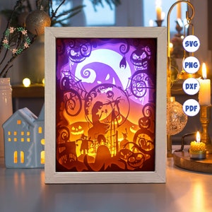 3D Nightmare 1A, Shadow Box Svg, pour Cricut, pour Silhouette, modèle en couches, fichiers papier découpé