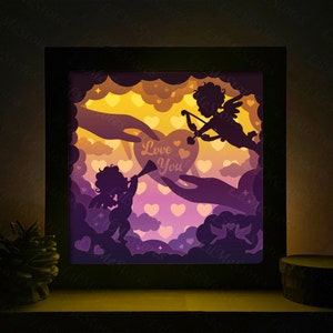 3D Cupid, Shadow Box Svg, For Cricut, For Silhouette, Layered Template, Paper Cut Files