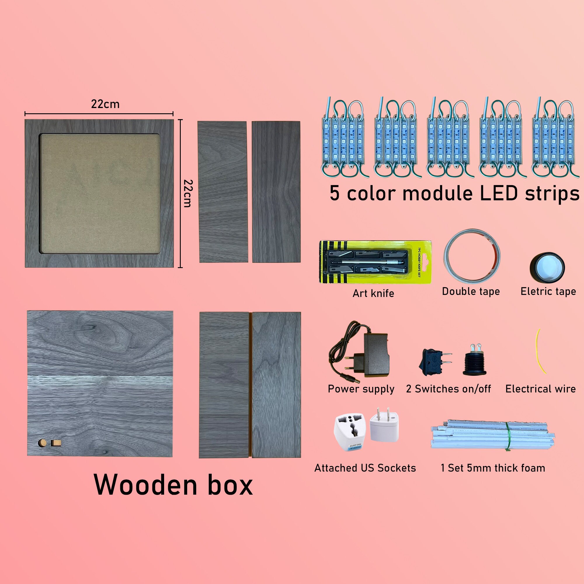 A Light Box Kit Full Size 22x22x7.5cm Shadow Box 3D Papercut Etsy