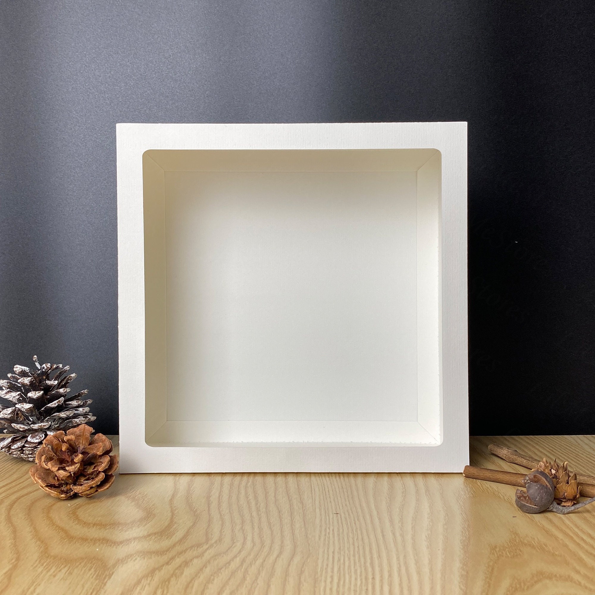 8x8 Inches Shadow Box Template, Square Light Box Frame, 3D