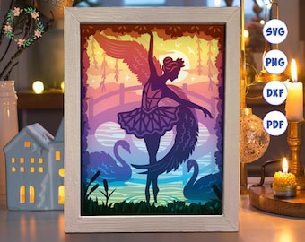 3D Ballet Shadow Box SVG: Layered Paper Cut Template