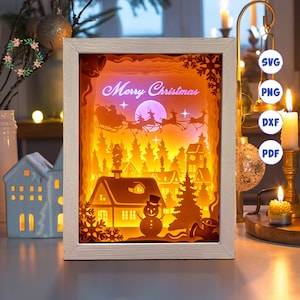 3D Christmas 9AA, Shadow Box Svg, For Cricut, For Silhouette, Layered Template, Paper Cut Files