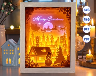 3D Christmas Shadow Box SVG: Layered Paper Cut Template (Digital Download) 9