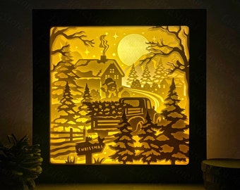 Christmas Shadow Box SVG: Layered Paper Cut Template (Digital Download)