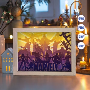 3D Marv, Shadow Box Svg, For Cricut, For Silhouette, Layered Template, Paper Cut Files