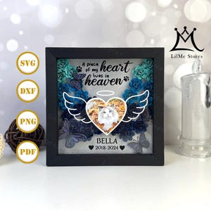 3D Blumen Schattenbox Benutzerdefinierte Flügel Haustier-Denkmal, Schattenbox-Svg, Für Cricut, Für Silhouette, Schichtvorlage, Papierschnittdateien