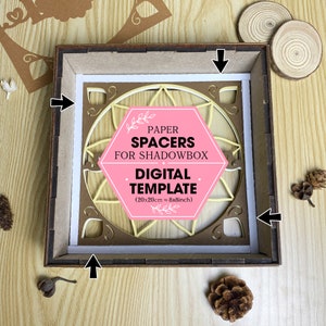 Cardstock Spacers Digital File DIY For Square Box, 3D Light Box, Shadow Box, Paper Cut Light Box 20x20 cm (8x8 inches)