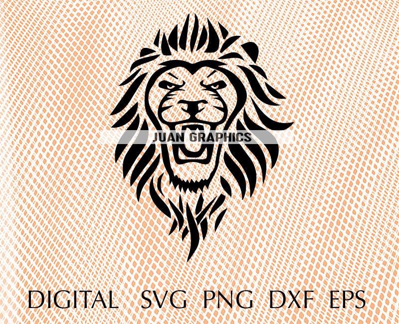 Lion mascot download svg png dxf eps | Etsy