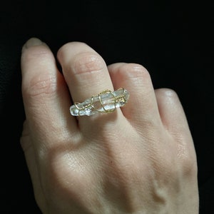 Clear Quartz adjustable ring