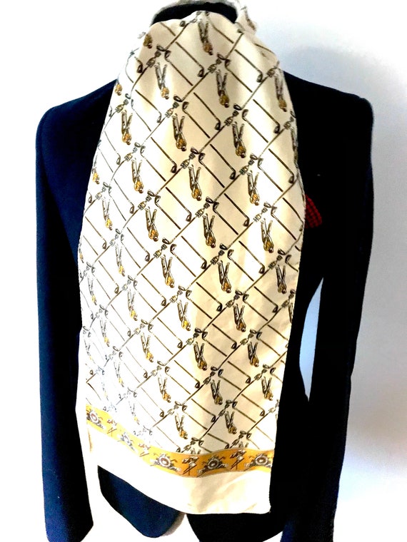 Men's Vintage Golfing Beige Scarf, 60’s All Origi… - image 3