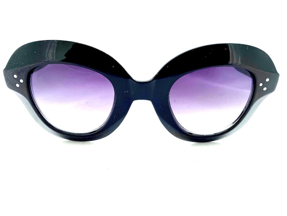 Gafas de sol redondas vintage para mujer Retro Black Gogo girl