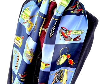 Cordello Vintage Silk Scarf Accessory Print All Original Retro Neckerchief