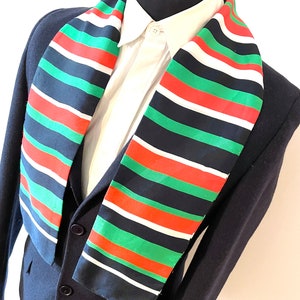1960\u2019s Mens silk scarf Stripe Mens Mod Scarf Men\u2019s Scarf Original Sixties Scarf Vintage Mens Scarf