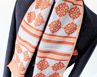 Vintage Geometric Scarf: 60s Retro Mod Necktie