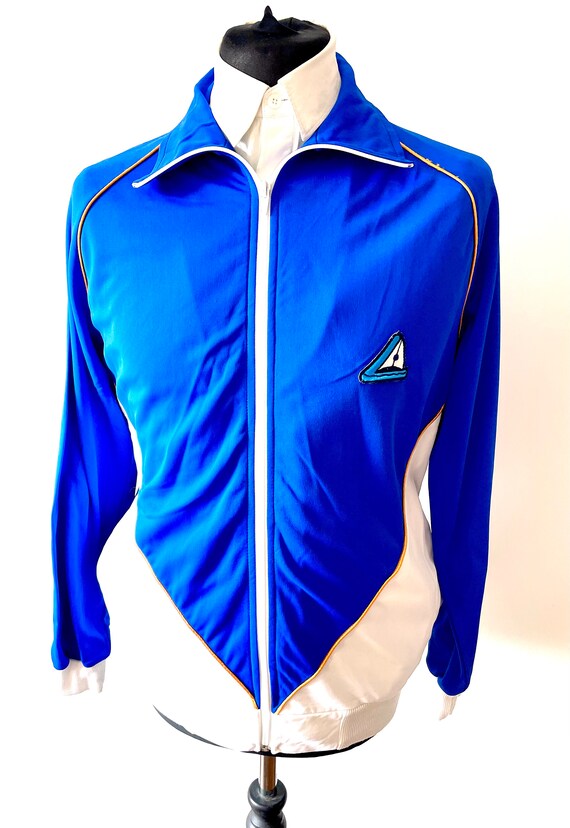 Mens Vintage Sports Jacket, All Original 70’s Track T… Gem