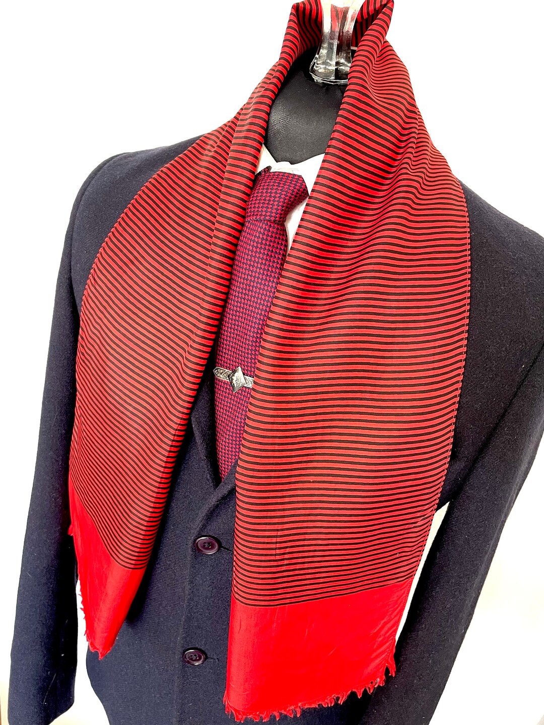 Vintage Men's Silk Scarf 60s All Original Mid Century Etsy