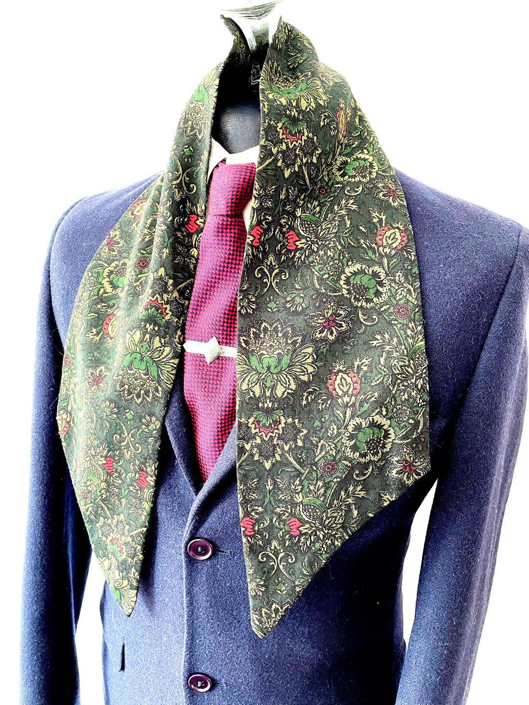Men's Vintage Scarf 60s All Original Retro Silky Floral Etsy UK