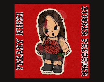 Freaky Nikki Obsession Horror Sticker PREORDER, Waterproof