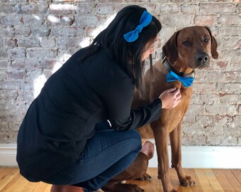Matching dog and owner, matching, matching set, gift idea, bow ties for dogs, dog bow ties, scrunchies, bow headbands