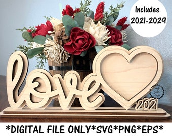 love photo frame digital file, Valentine's Day photo frame SVG, heart SVG cut file, anniversary photo gift DIY, Instant download