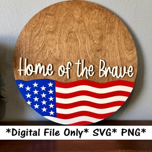Dörrhängare med amerikansk flagga, lasersvg-fil, patriotisk svg, laserskuren flagga svg, USA flagga svg, hem för de modiga svg, Dörrhängare med flagga bild 1