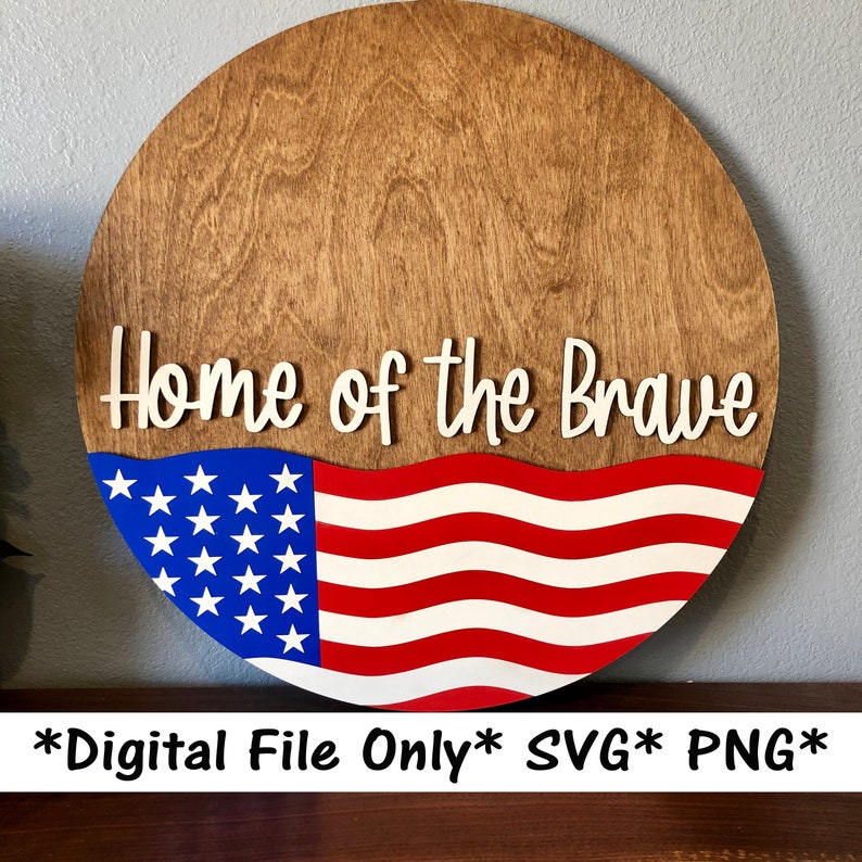 Dörrhängare med amerikansk flagga, lasersvg-fil, patriotisk svg, laserskuren flagga svg, USA flagga svg, hem för de modiga svg, Dörrhängare med flagga bild 1
