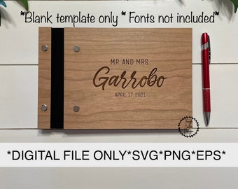 wooden guest digital file, Wedding book SVG, Guest book cut file, Instant download