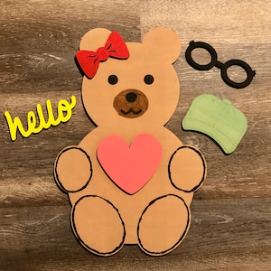 Teddy Bear Sign , SVG, Laser cur file, Create your own bear, Instant download