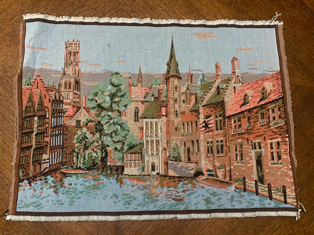 Vintage Tapestry Panel Unfinished Made in Belgium 29” X 18” European ...