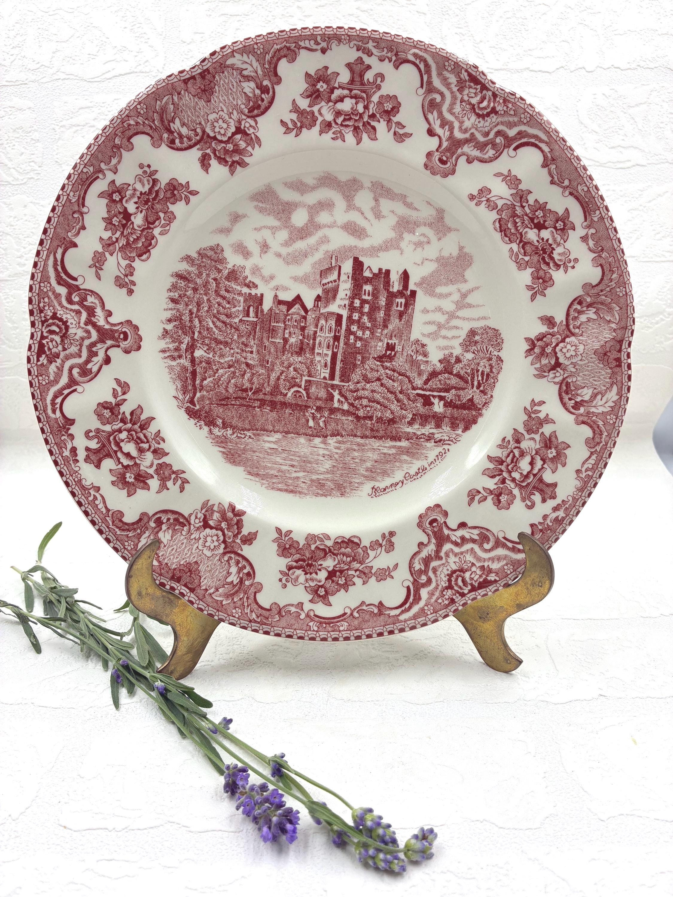 Red and White Johnson Bros England Old British Castles - Etsy