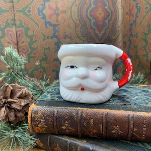 Vintage Santa Mug 1950-1960s (#4) 3” tall made in Taiwan