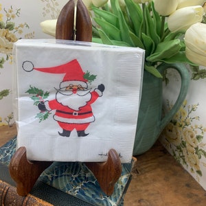 New old stock 1960-1970 paper cocktail napkins Santa by Hallmark original unopened package of 20