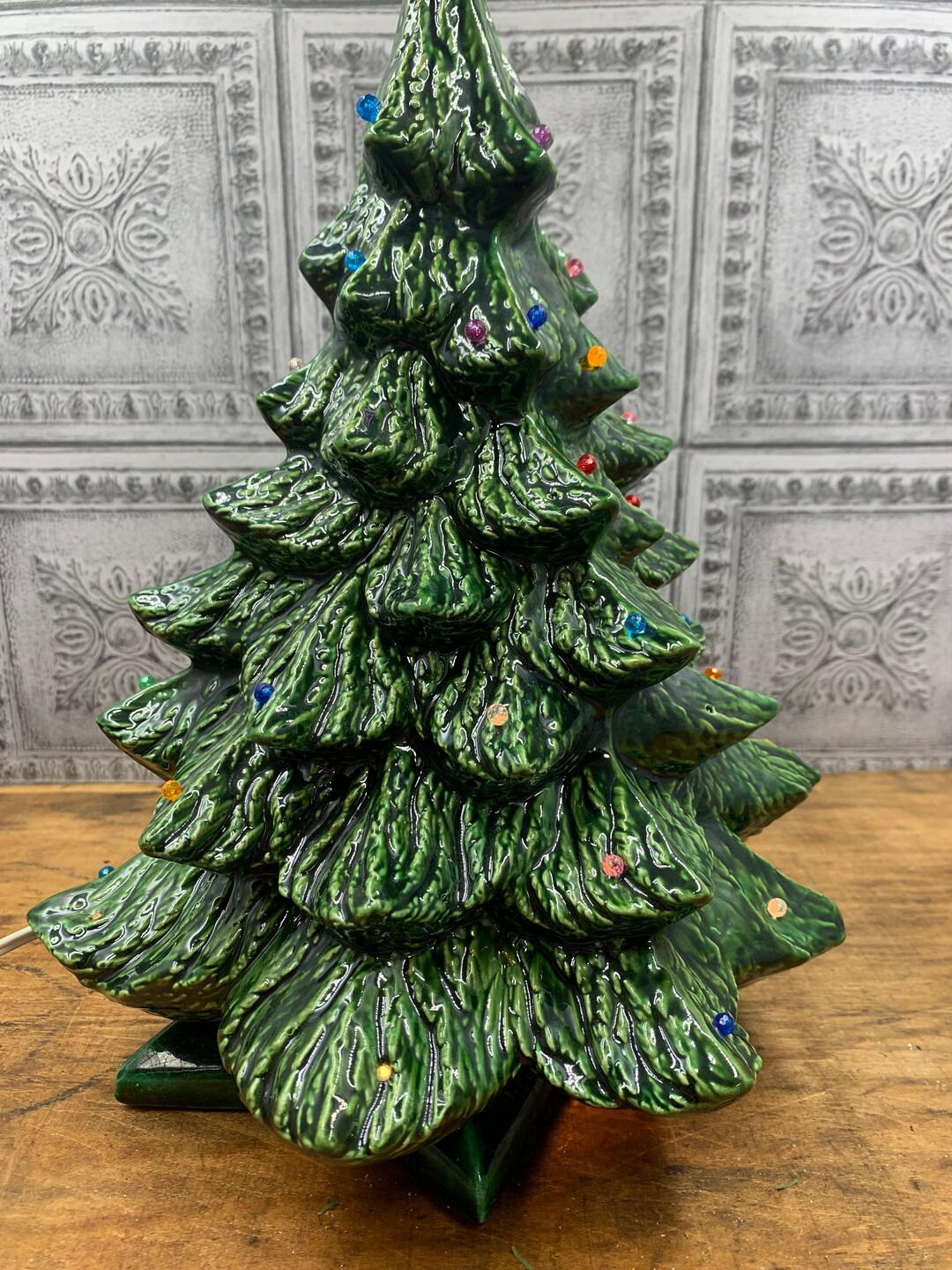 12 Vintage Lighted Ceramic Christmas Tree Etsy