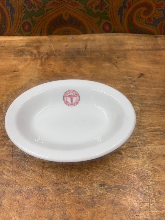 Vintage US Army Medical Corps Soap Dish Mcnicol China Clarksburg