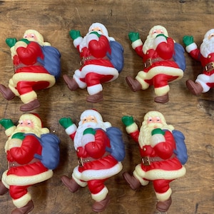 set of 7 - 5” blow mold Santa for Christmas tree using mini lights