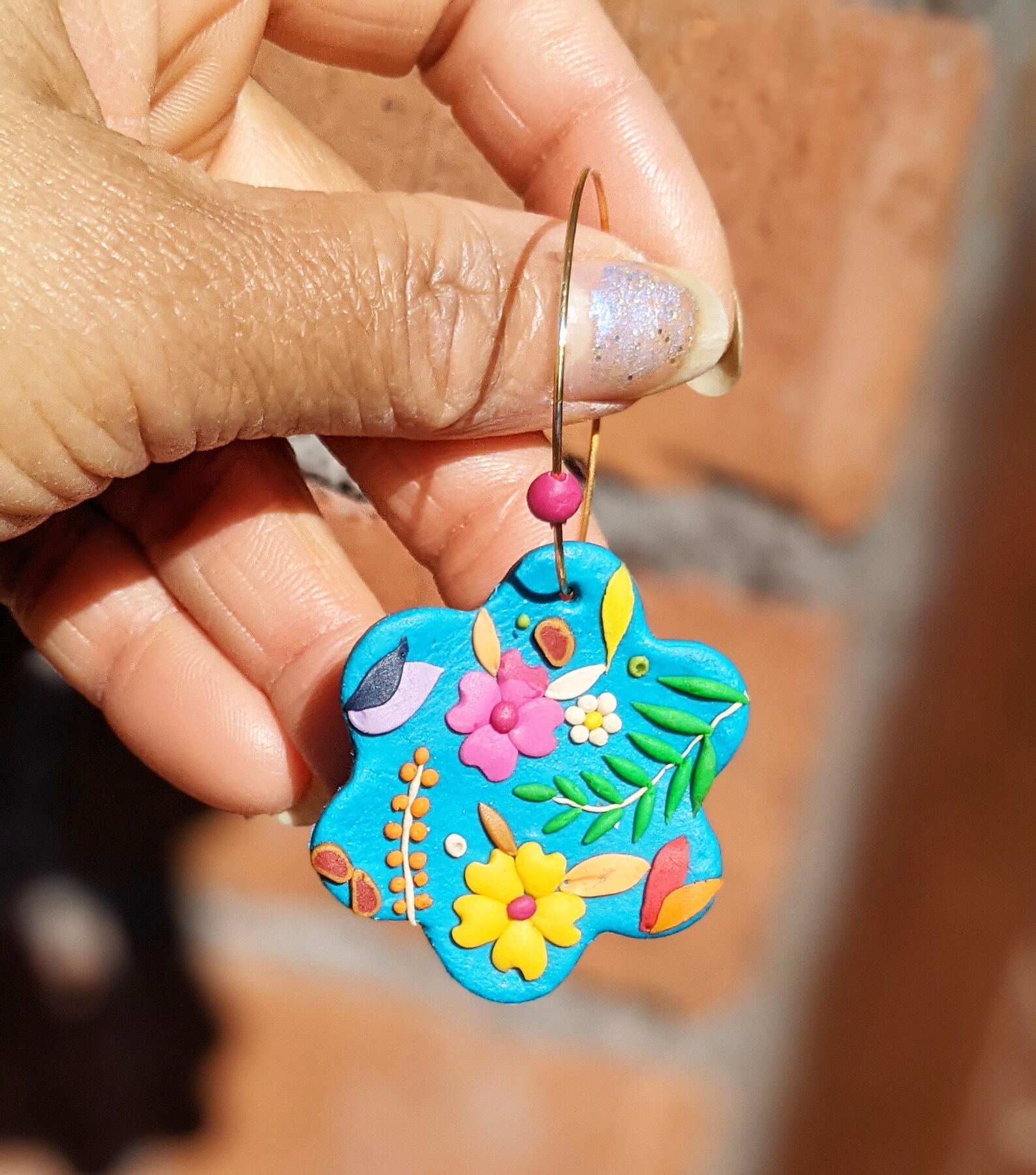 Türkis Schleife Multicolor Polymer Clay Sommer helle Farbe | Etsy