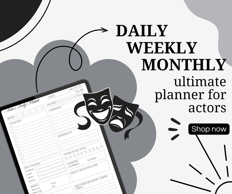 Actors Ultimate Planner PDF | Printable Daily, Weekly & Monthly Planner ...