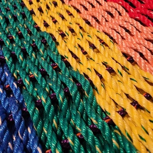 Rainbow Rope Mat made with Lobster Rope image 4