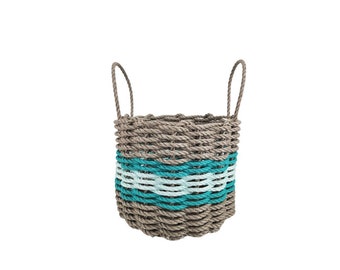 Basket made from Lobster Tan and Seafoam, Teal Accents
