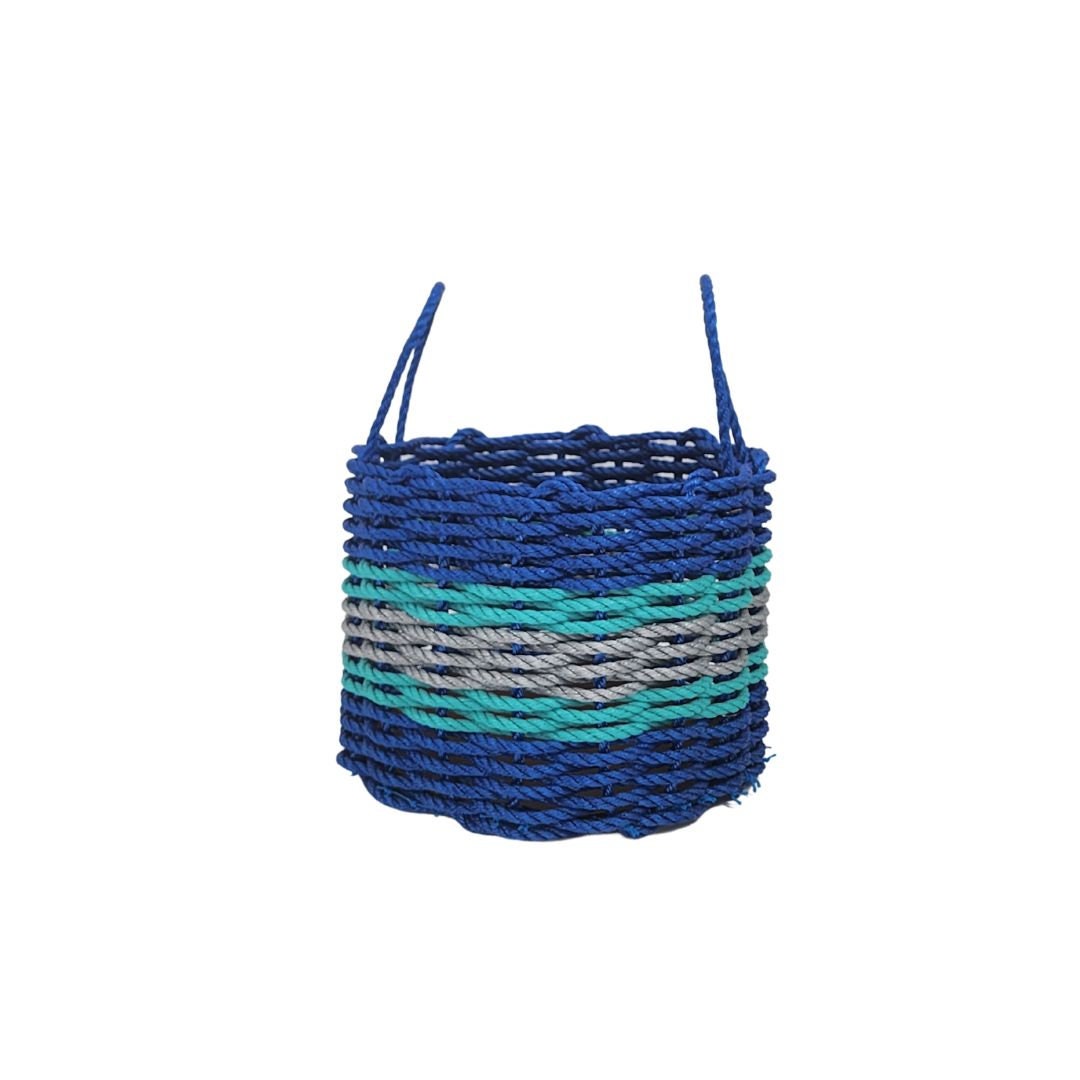 Lobster Rope Basket Blue and Gray, Teal Accents - Etsy