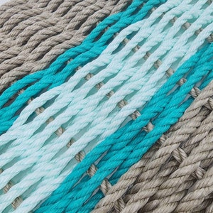 Tan and Seafoam Lobster Rope Mat with accent color